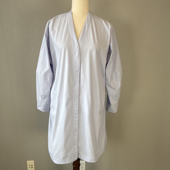 Lululemon Womens WovenAir Snap Button Front Dress Size 4 Heathered Pastel Blue - Picture 3 of 12